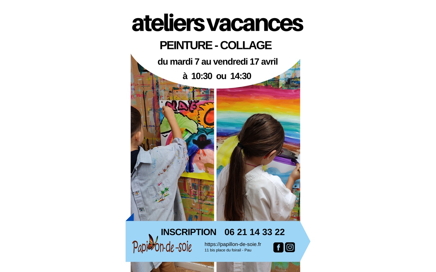 Atelier stage peinture collage 11bis place du Foirail Pau 2026-04-07