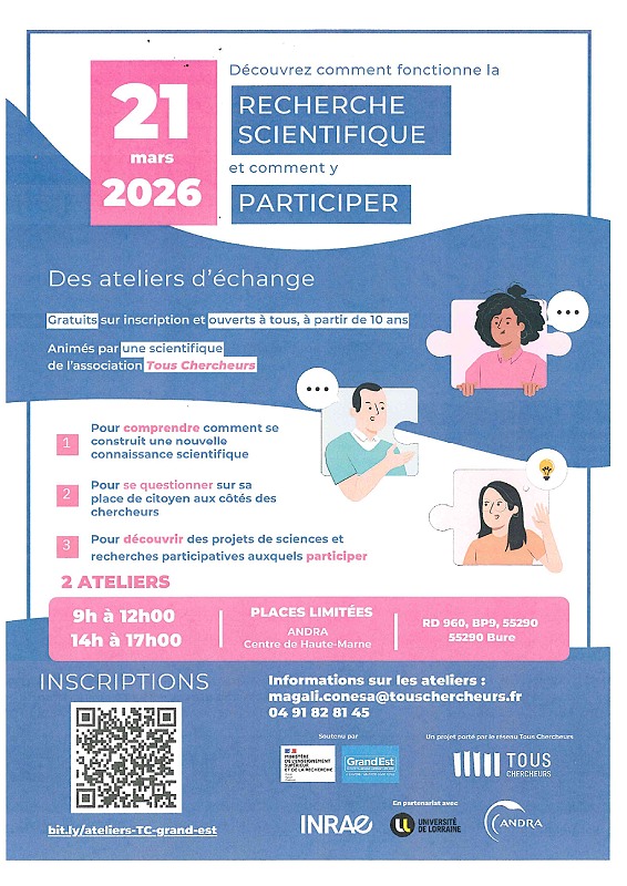 Ateliers autour de la recherche scientifique ANDRA Centre de Haute-Marne (BURE) Saudron 2026-03-21
