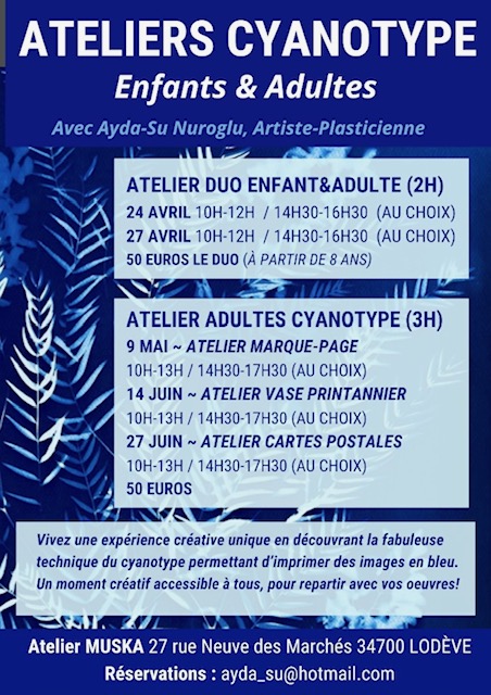ATELIERS CYANOTYPE ADULTES 27 Rue Neuve des Marchés Lodève 2026-05-09