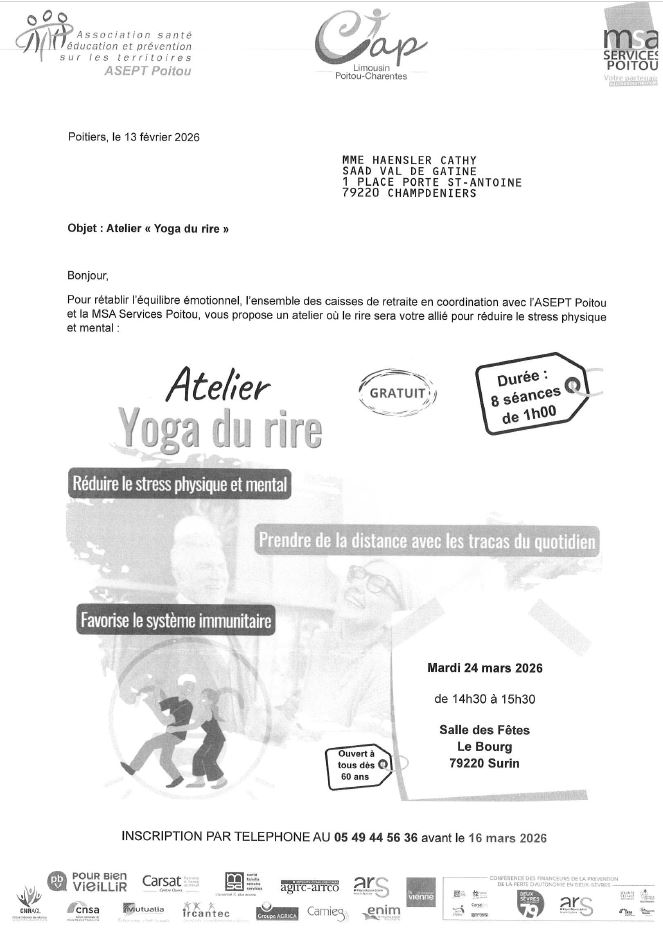 Ateliers yoga du rire