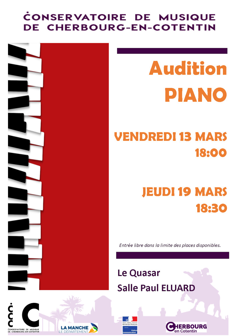 Audition de piano Cherbourg-Octeville Cherbourg-en-Cotentin 2026-03-13