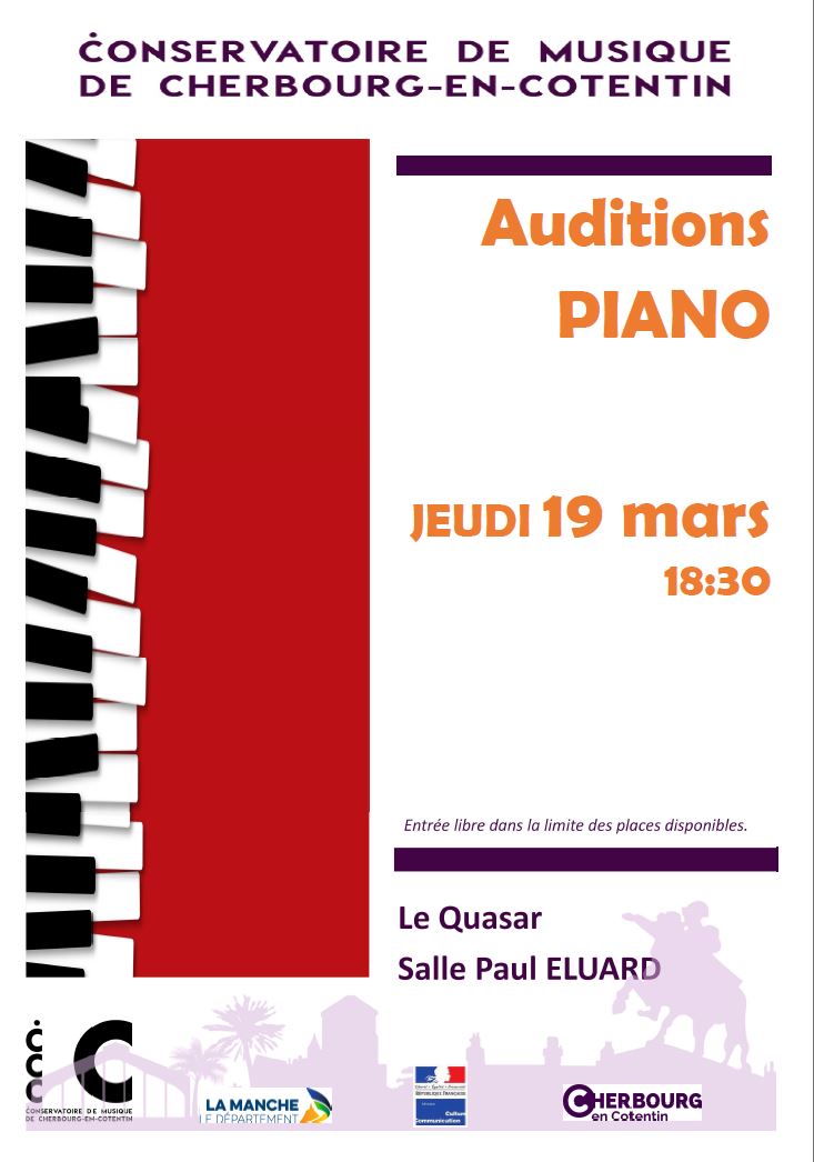 Audition de piano Cherbourg-Octeville Cherbourg-en-Cotentin 2026-03-19