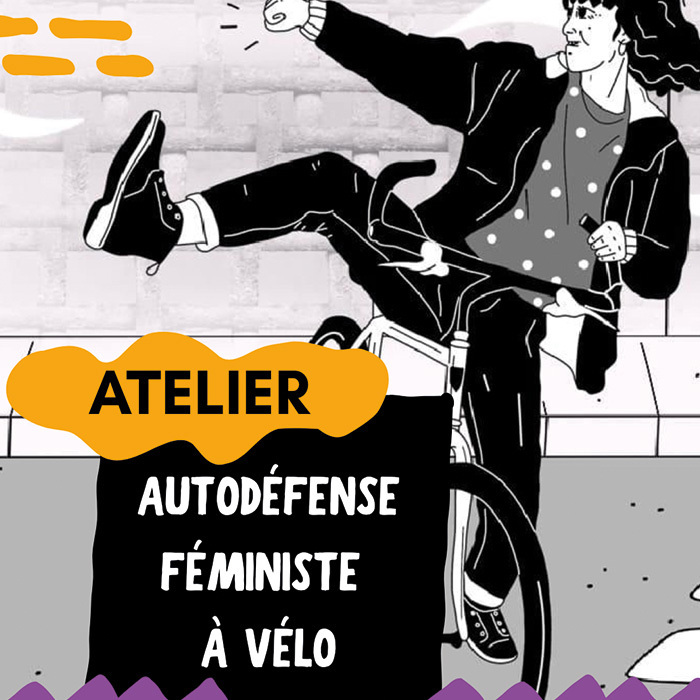 Autodéfense féministe à vélo Cosmopolis