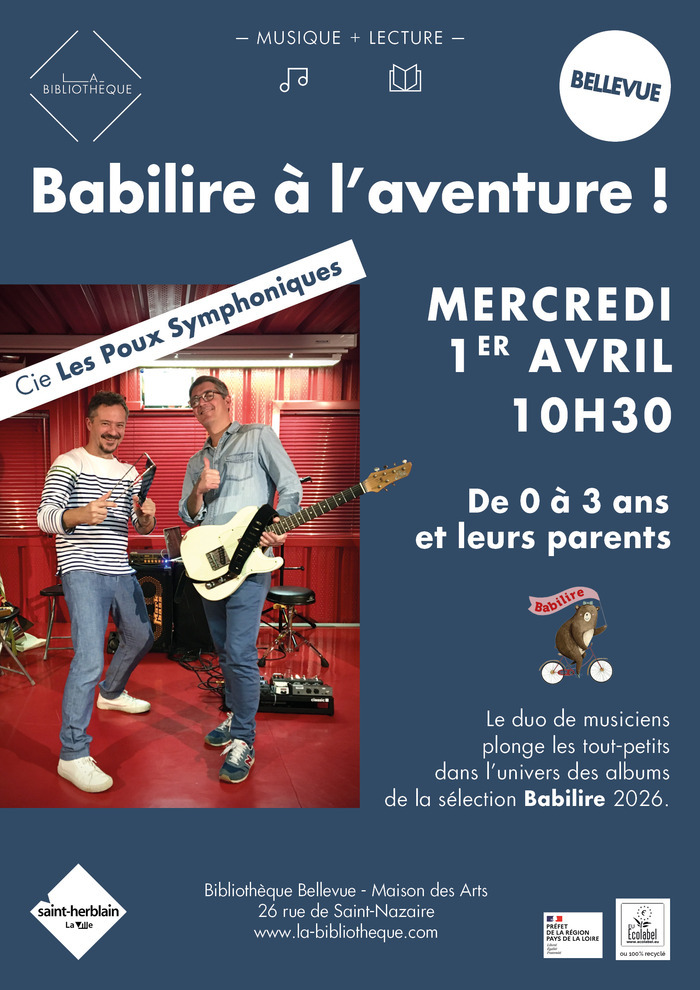 Babilire à l'aventure ! par les Poux Symphoniques Bibliothèque Bellevue Saint-Herblain