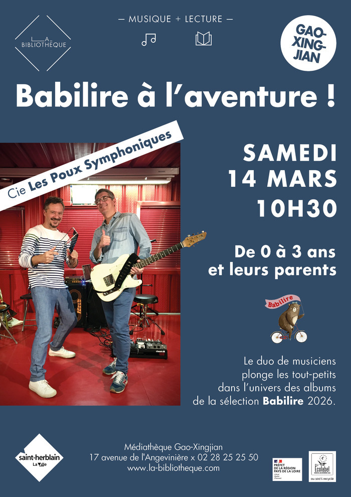 Babilire à l'aventure ! par les Poux Symphoniques Médiathèque Gao-Xingjian Saint-Herblain