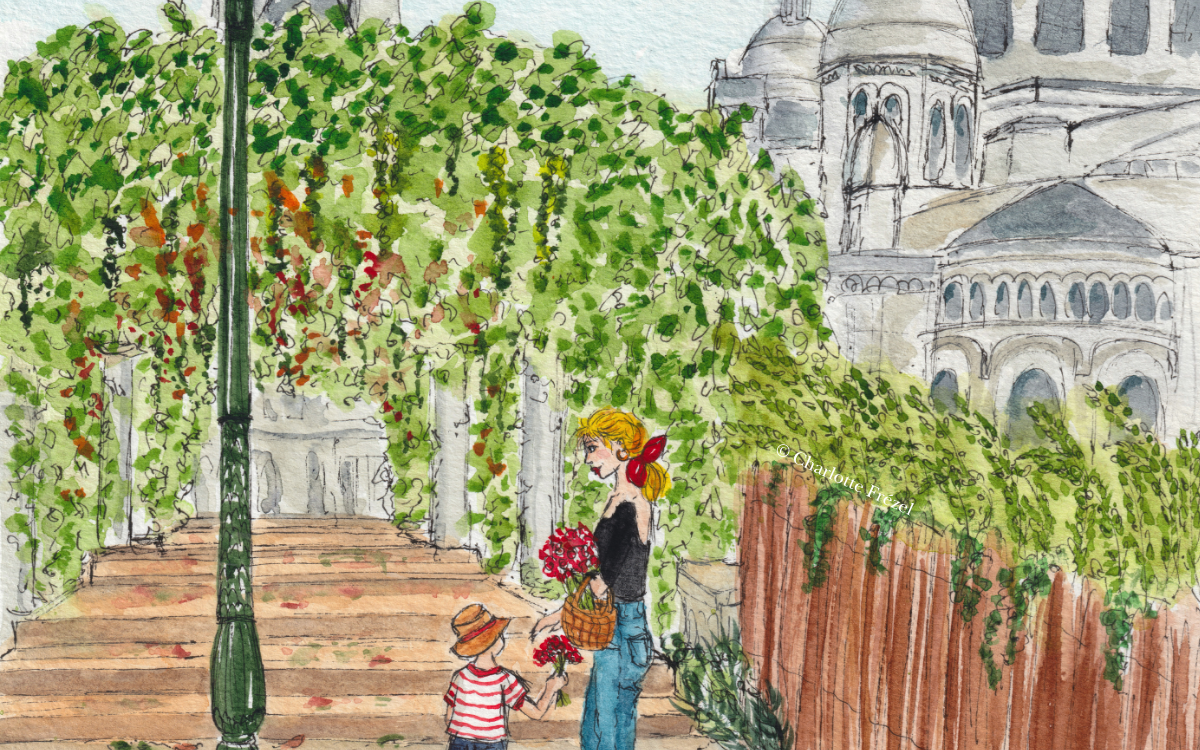 Balade parisienne : expo d'aquarelles et dessin en live Hôtel Saint Pétersbourg Opéra Paris