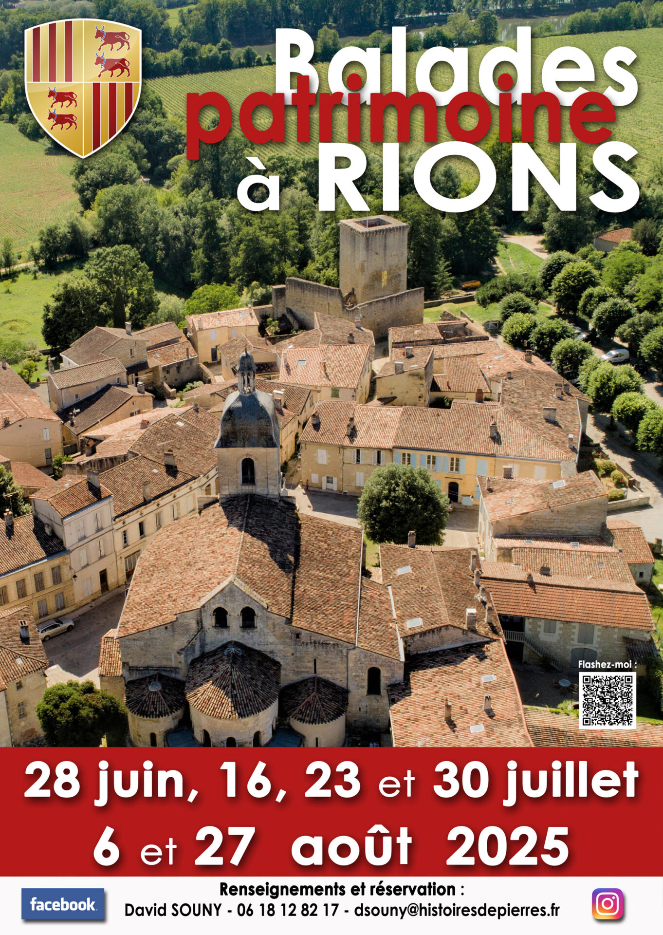 Balade patrimoine à Rions avec David Souny Rions