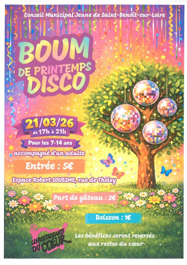 Boum de Printemps Disco Espace Robert SOUESME Rue de Tholey Saint-Benoît-sur-Loire 2026-03-21