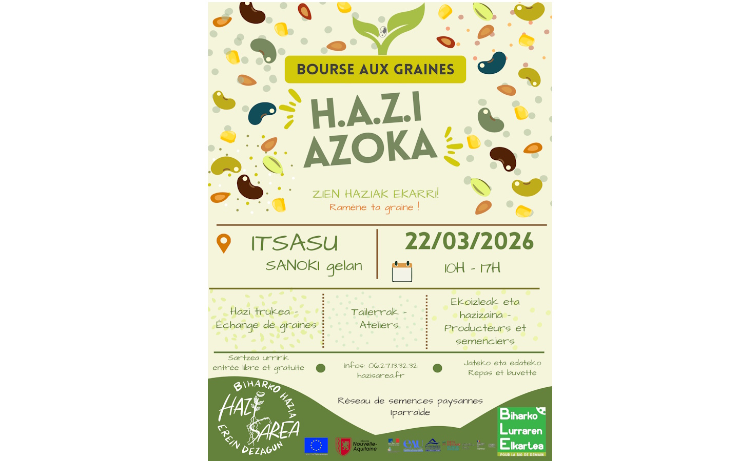 Bourse aux graines Salle Sanoki Itxassou 2026-03-22