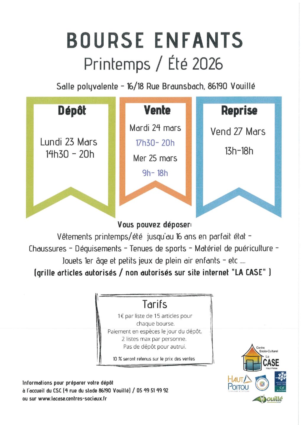 Bourse enfants printemps été 2026 Vouillé