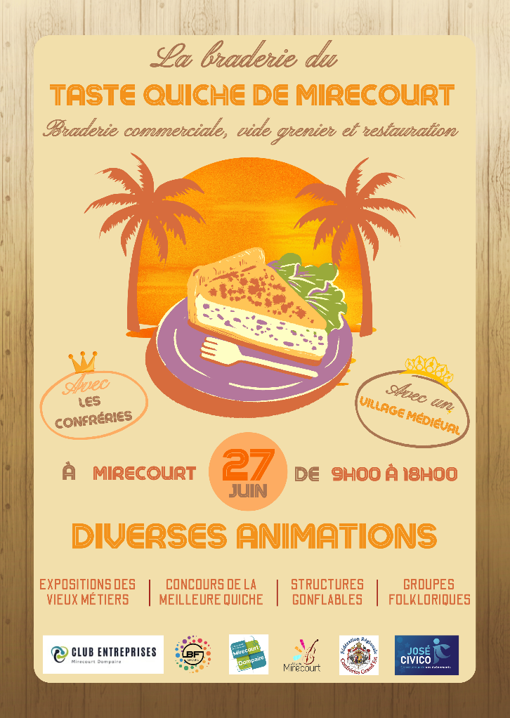 Braderie de la Taste Quiche de Mirecourt Centre ville Mirecourt 2026-06-27