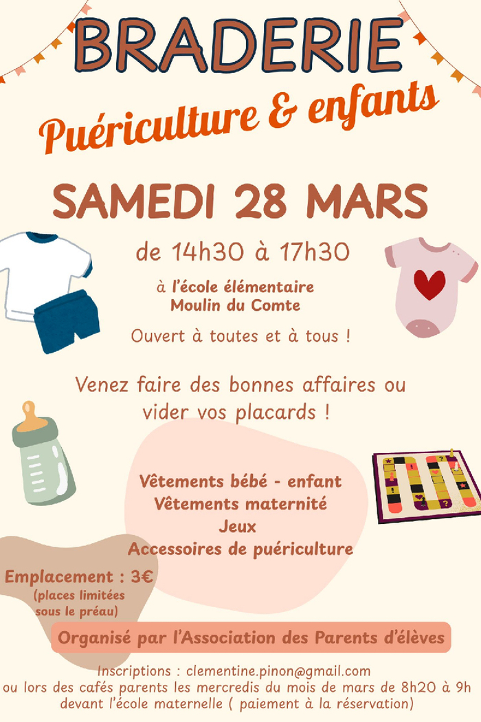 Braderie de Puériculture et enfants Ecole élémentaire publique Moulin du Comte Rennes