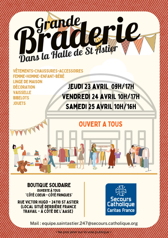 Braderie du Secours Catholique  Saint-Astier 2026-04-25