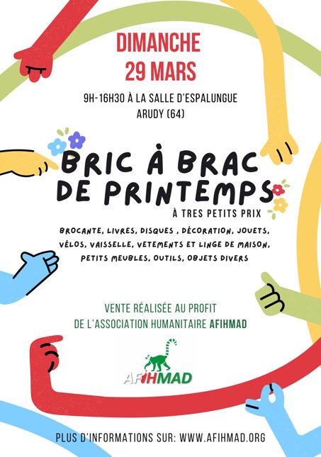 Bric à brac de printemps par l'association Afihmad 34 Rue Baulong Arudy 2026-03-29