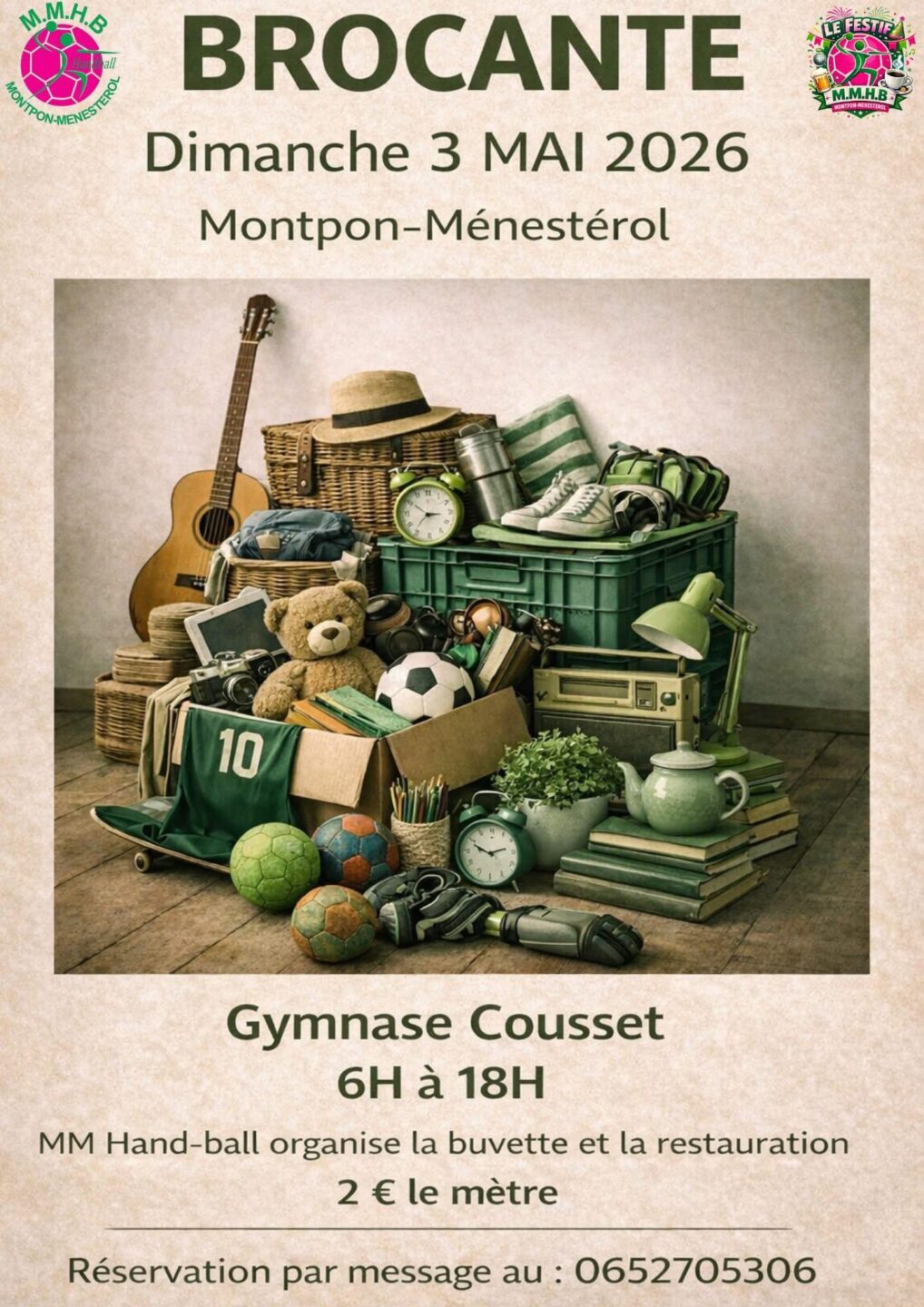 Brocante du Hand-Ball Gymnase Cousset Montpon-Ménestérol 2026-05-03