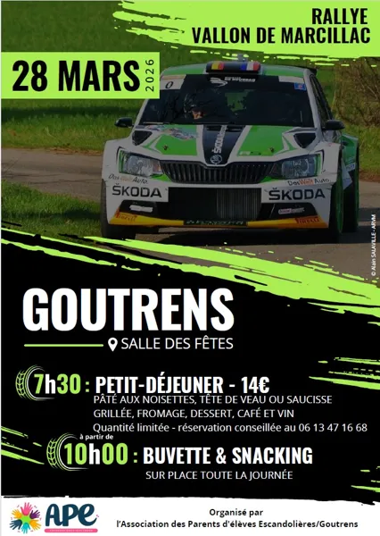Buvette Rallye de Marcillac 60 route de Goutrens Goutrens 2026-03-28