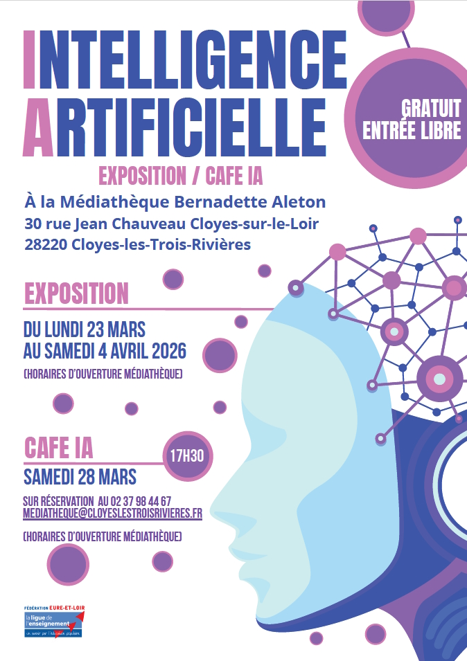 Café Intelligence Artificielle Médiathèque Bernadette Aleton Cloyes-les-Trois-Rivières 2026-03-28