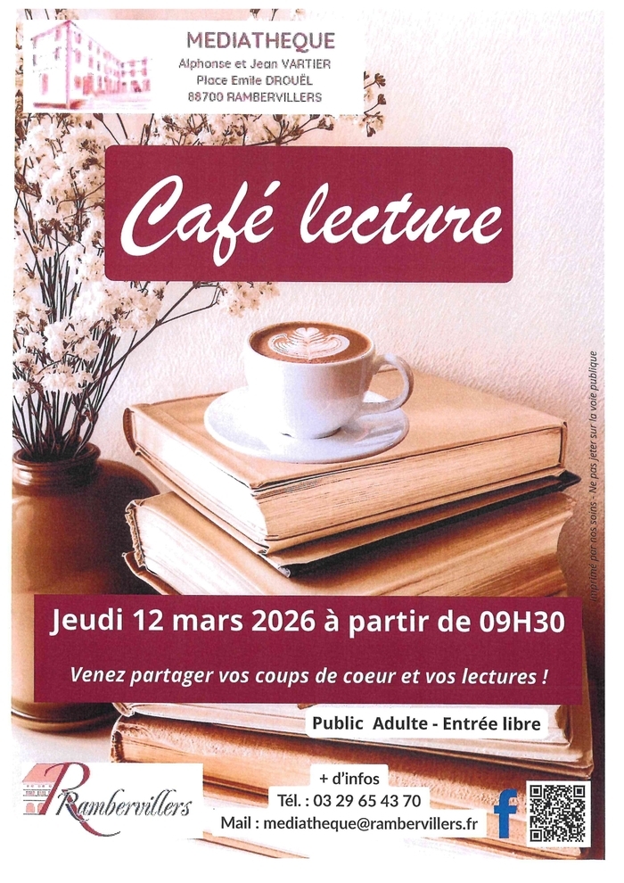 Café Lecture Médiathéque de Rambervillers Rambervillers