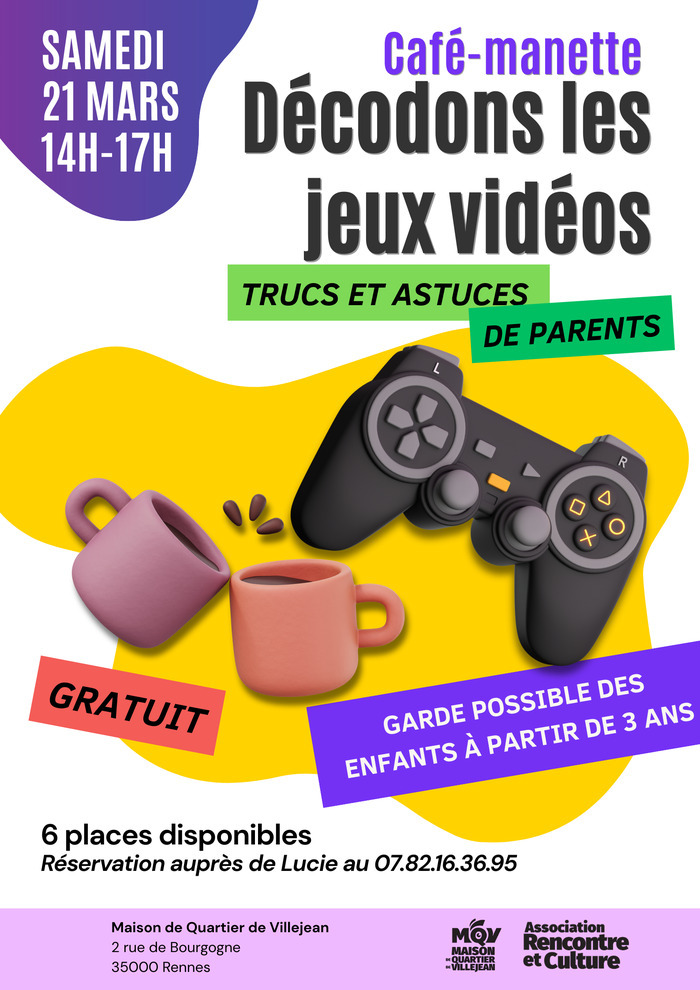 Café Manette : Décodons les jeux vidéos Maison de quartier de Villejean Rennes