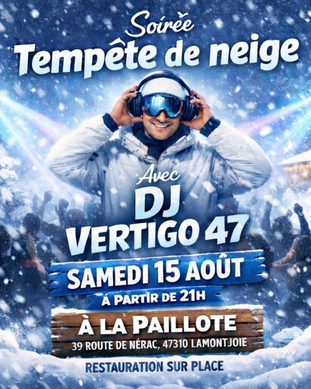 CAMPING X&rsquo;TREM VILLAGE Soirée tempête de neige et DJ La Paillote by X&rsquo;trem Village Lamontjoie