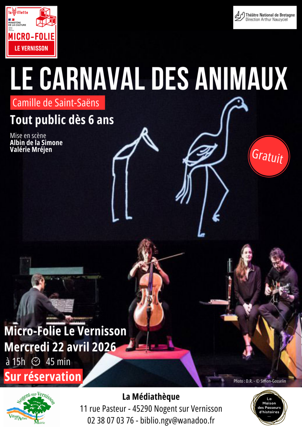 Carnaval des animaux (diffusion spectacle)  Nogent-sur-Vernisson 2026-04-22