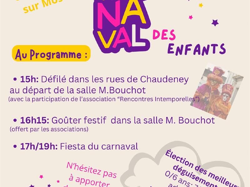 Carnaval des enfants Chaudeney-sur-Moselle 1 rue du Colombier Chaudeney-sur-Moselle 2026-03-14