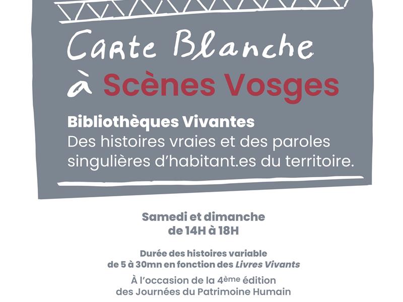 Carte Blanche n°12 Bibliothèques Vivantes 8 rue Grillot Plombières-les-Bains 2026-03-21