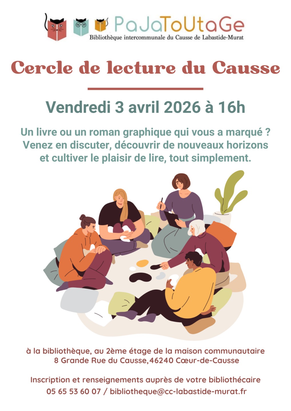 Cercle de lecture du Causse 8 grande rue du Causse Cœur de Causse 2026-04-03