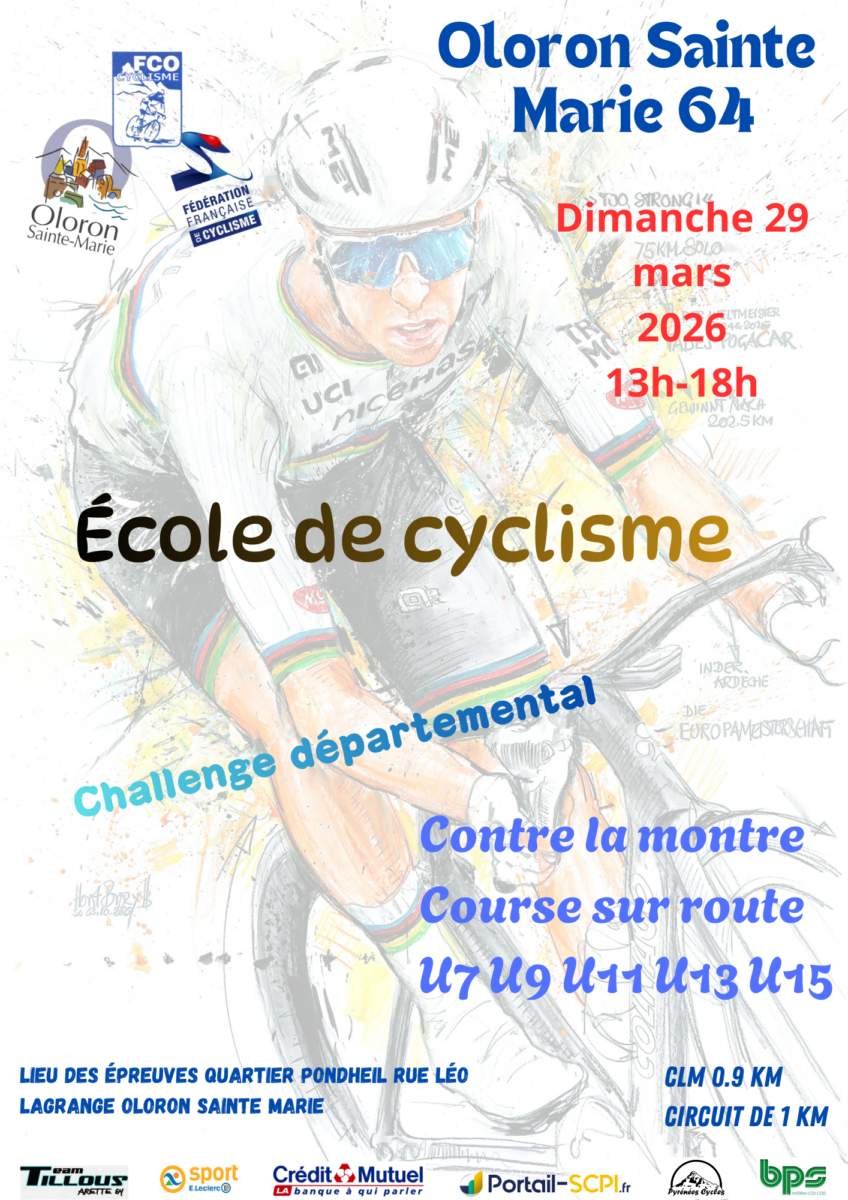 Challenge départemental de cyclisme Rue Léo Lagrange Oloron-Sainte-Marie 2026-03-29