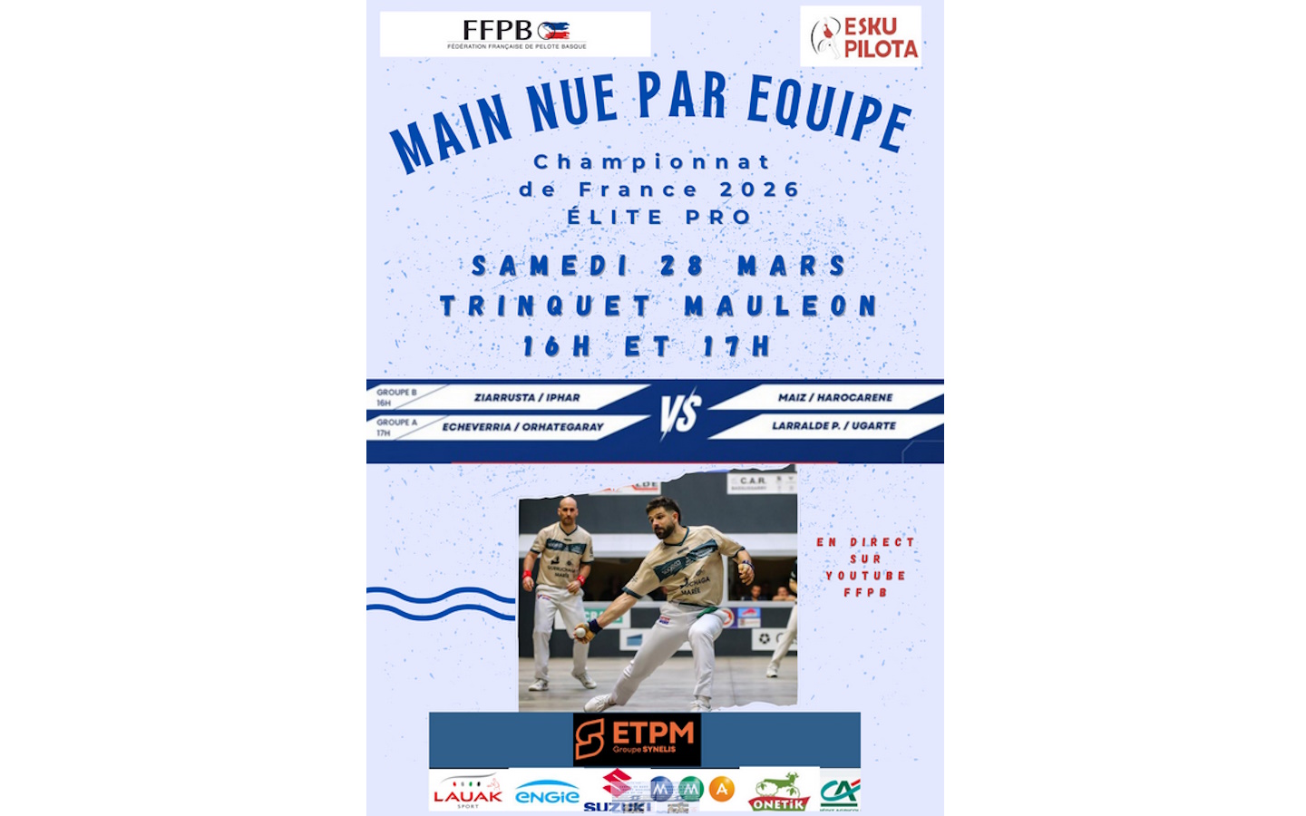 Championnat de France élite pro 20 boulevard Gambetta Mauléon-Licharre 2026-03-28