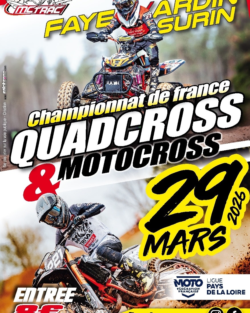 Championnat de France quadcross & motocross Circuit La Vallée des bateaux Faye-sur-Ardin 2026-03-29