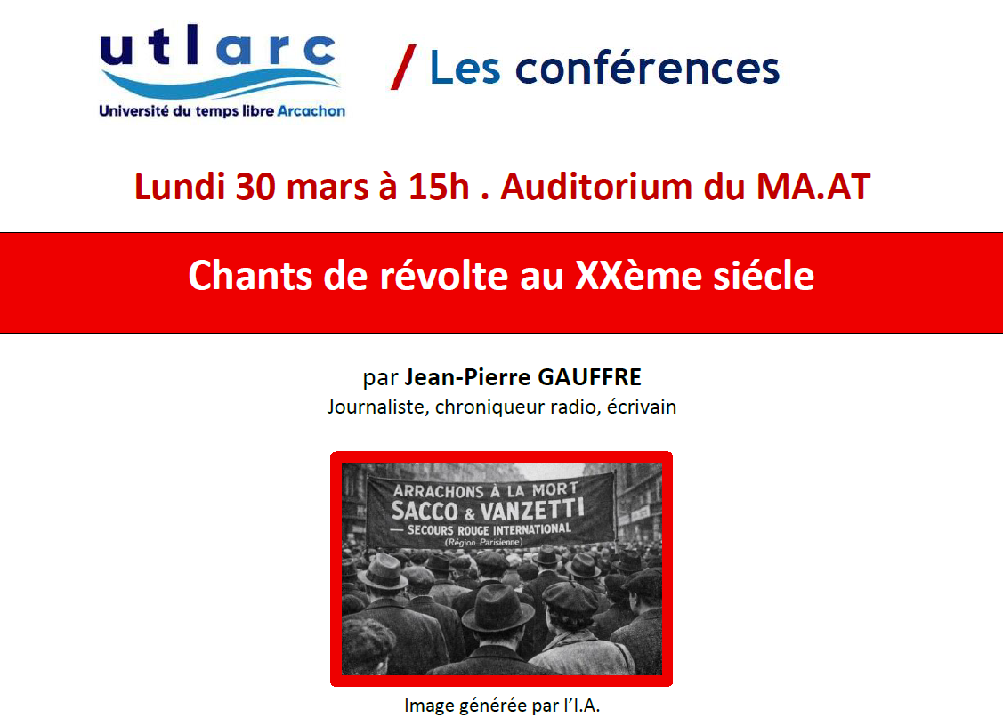 Chants de révolte au XXème siècle 22 Boulevard du Général Leclerc Arcachon 2026-03-30