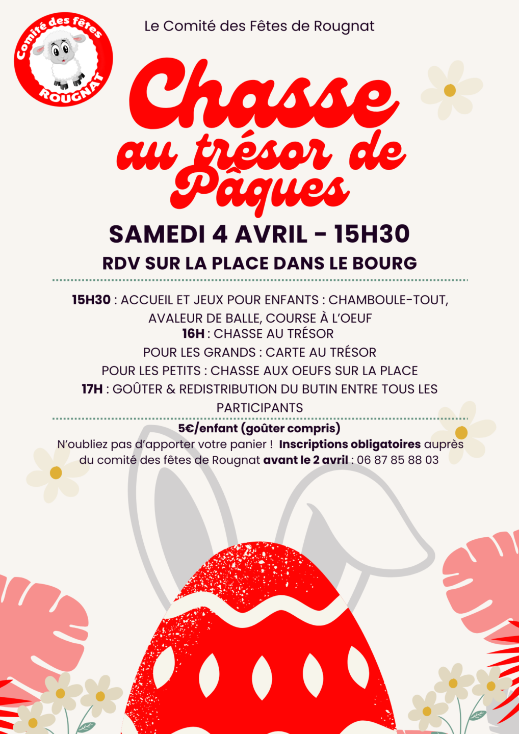 Chasse au trésor de Pâques Le Bourg Rougnat 2026-04-04