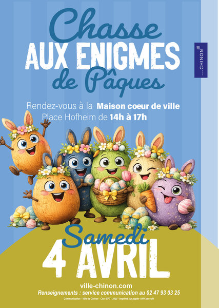 Chasse aux énigmes de Pâques Place Hofheim Chinon 2026-04-04