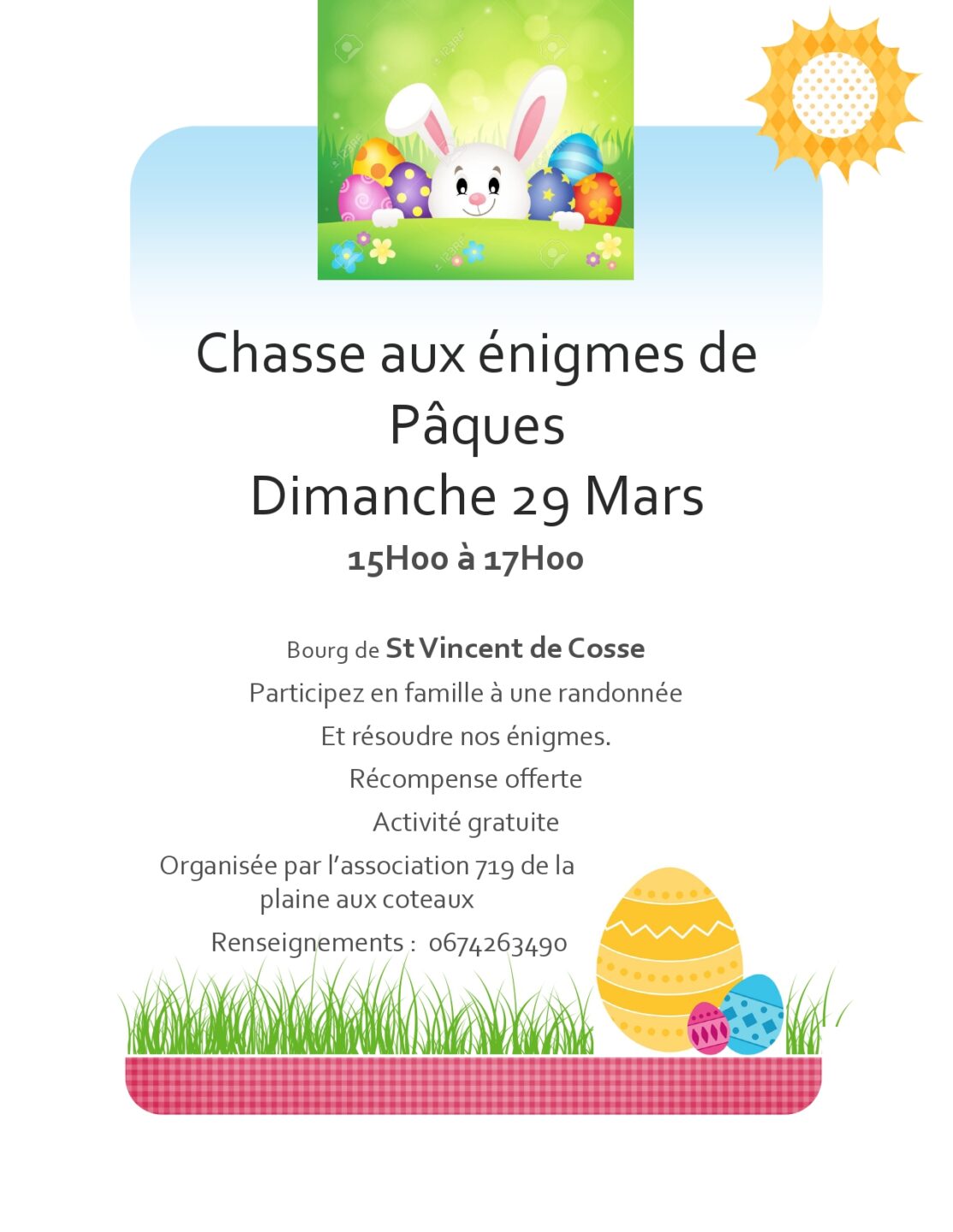 Chasse aux énigmes de Pâques Bourg de St-Vincent-de-Cosse Saint-Vincent-de-Cosse 2026-03-29