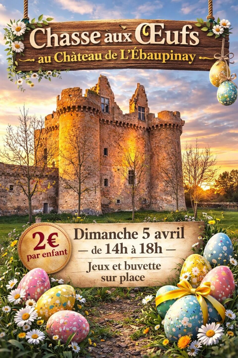 Chasse aux oeufs au Château de l'Ebaupinay Château de l'Ebaupinay Argentonnay 2026-04-05