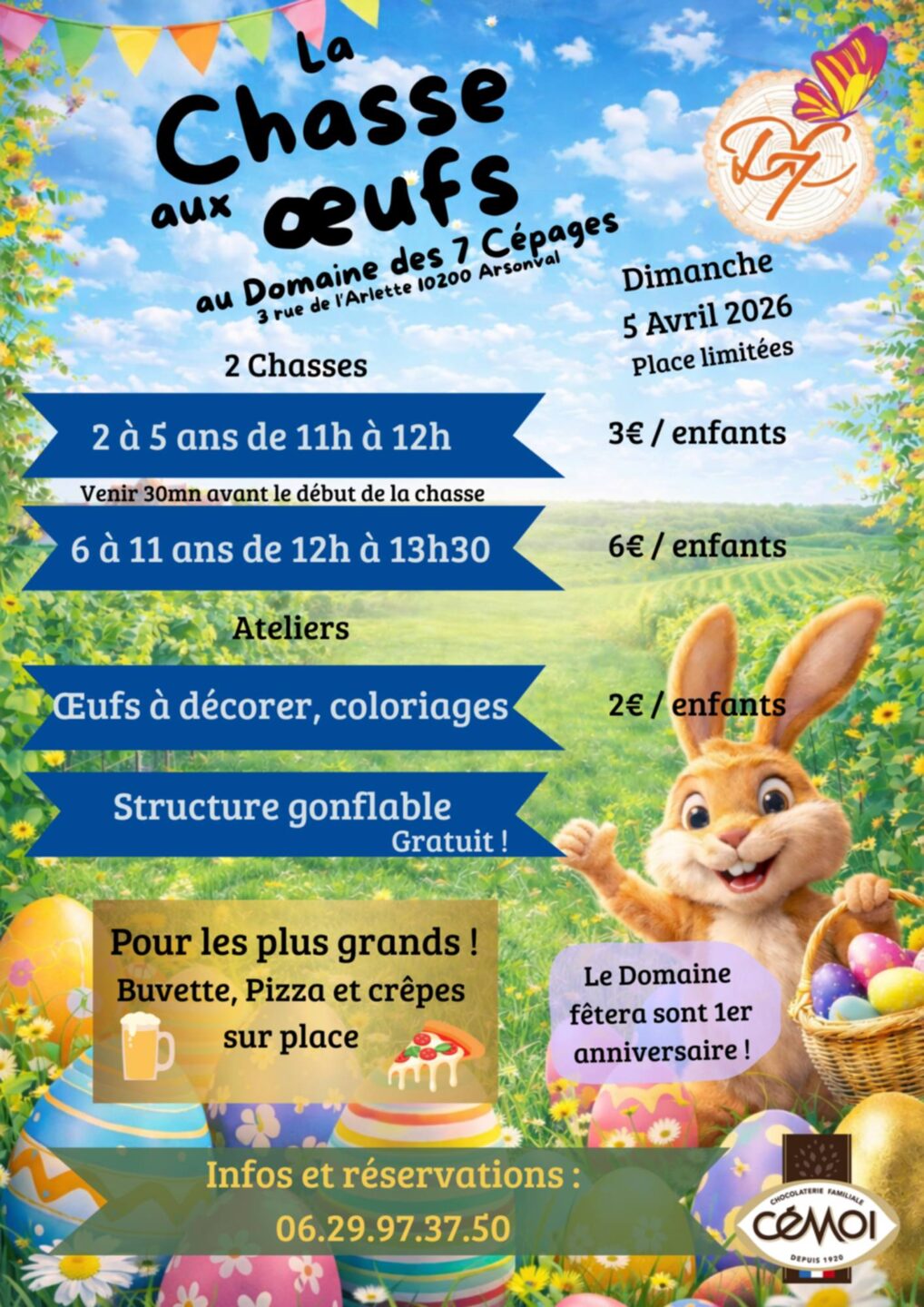 Chasse aux oeufs au Domaine des 7 Cépages Domaine des 7 Cépages Arsonval 2026-04-05