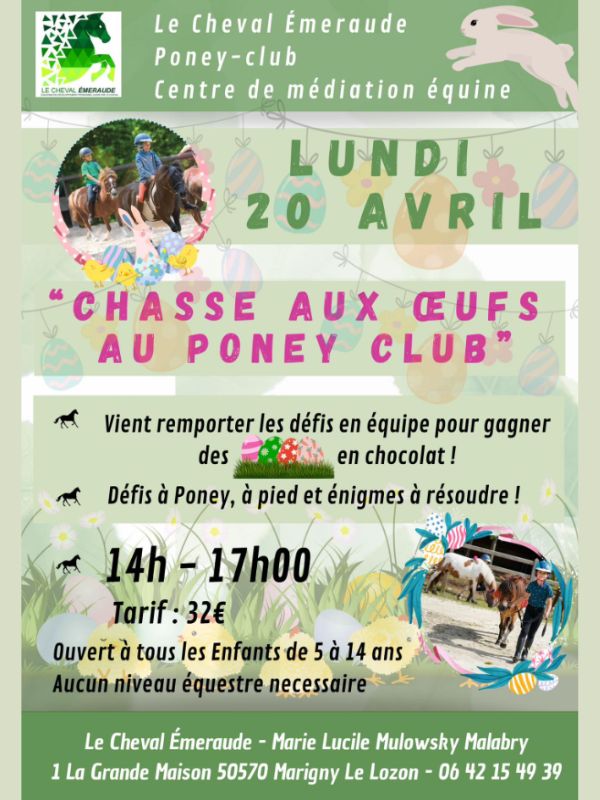 Chasse aux oeufs au poney club 1 Lieu-dit La Grande Maison Marigny-Le-Lozon 2026-04-20