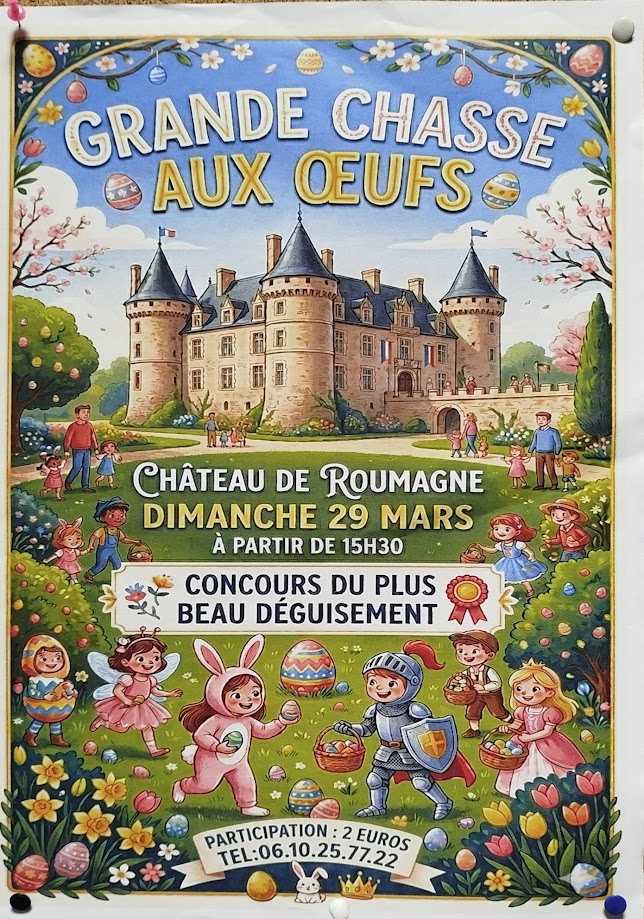 Chasse aux oeufs de Pâques Château de Fremauret Roumagne 2026-03-29