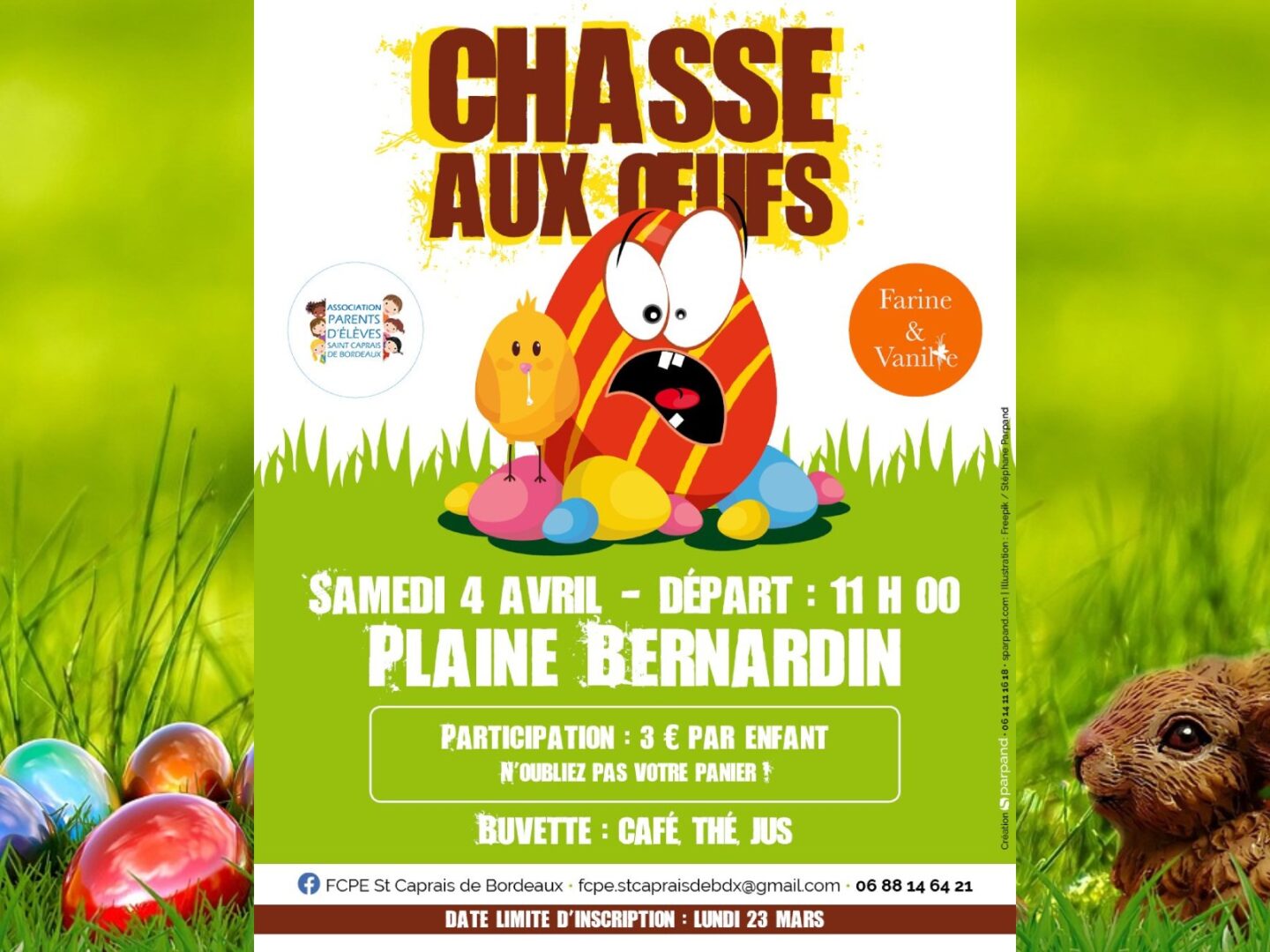 Chasse aux oeufs Pleine Bernardin Saint-Caprais-de-Bordeaux 2026-04-04