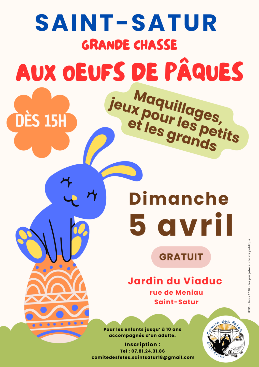 Chasse aux oeufs Rue de Meniau Saint-Satur 2026-04-05