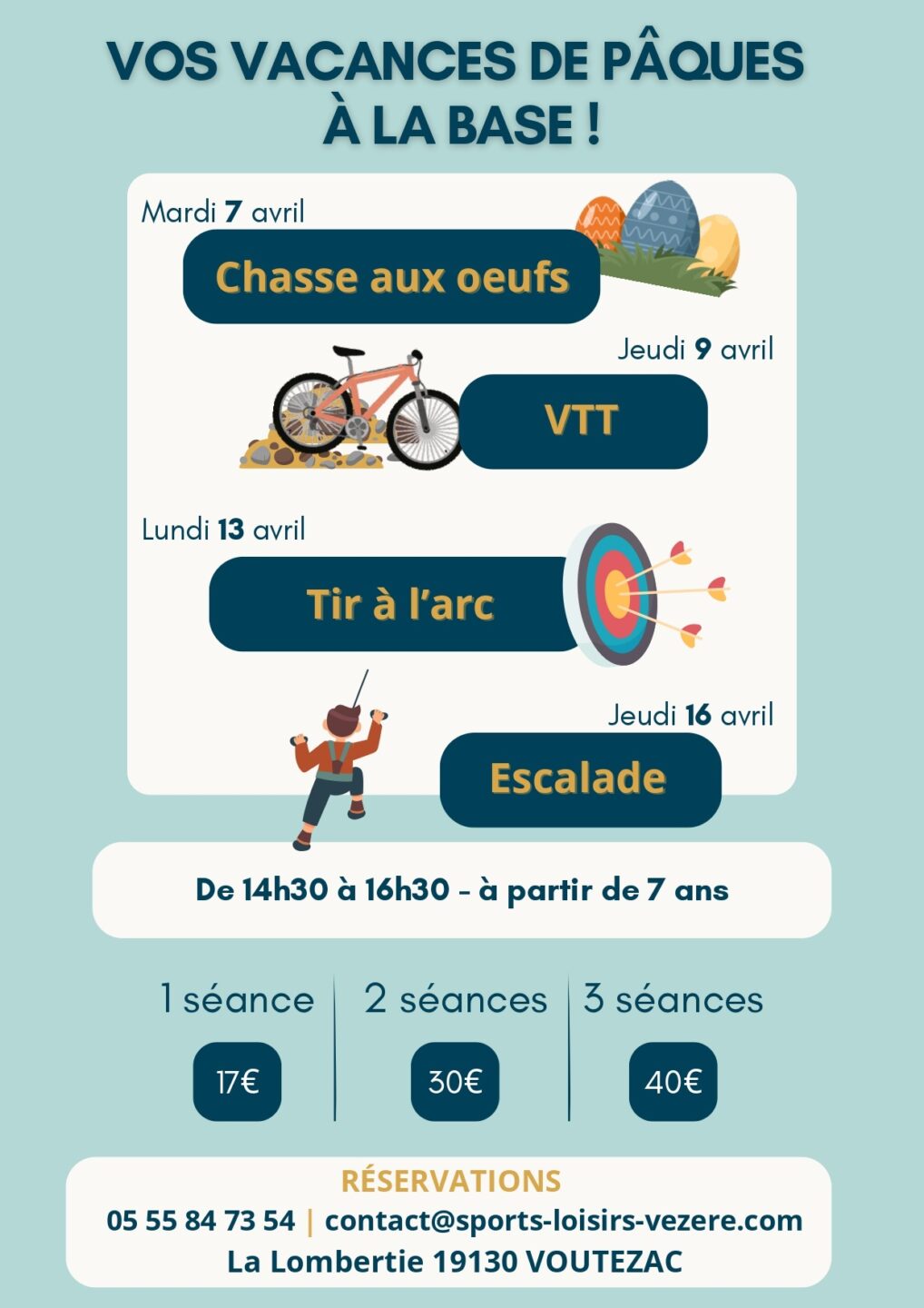 Chasse aux oeufs Base Sports Loisirs de la Vézère Voutezac 2026-04-07