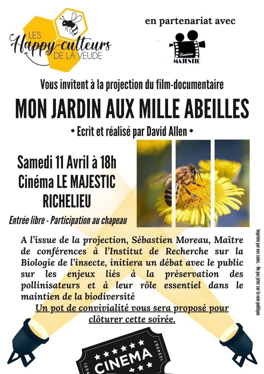 Ciné-débat Mon jardin aux mille abeilles 26 rue Henri Proust Richelieu 2026-04-11