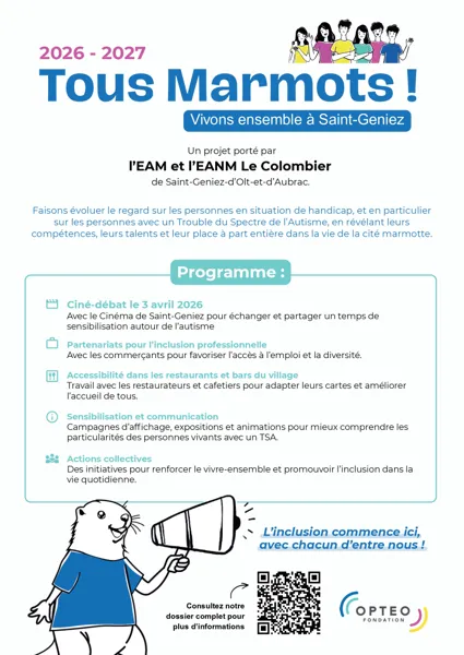 Ciné-débat sur le thème de l'autisme Jardin du Centre social Saint Geniez d'Olt et d'Aubrac 2026-04-03