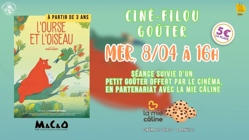 Ciné-goûter l'ours et l'oiseau 7 Boulevard d'Hauteserve Granville 2026-04-08