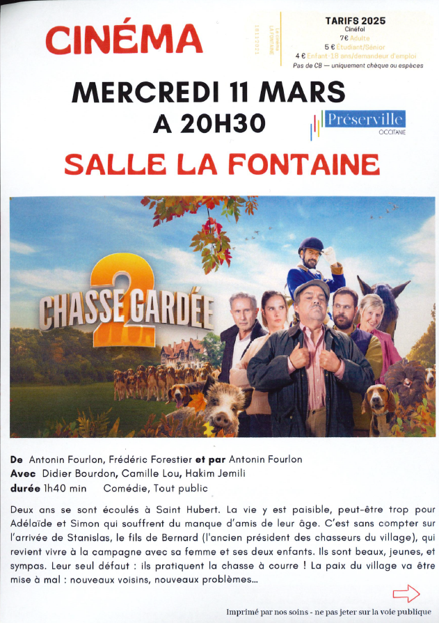 CINEMA CHASSE GARDEE 2