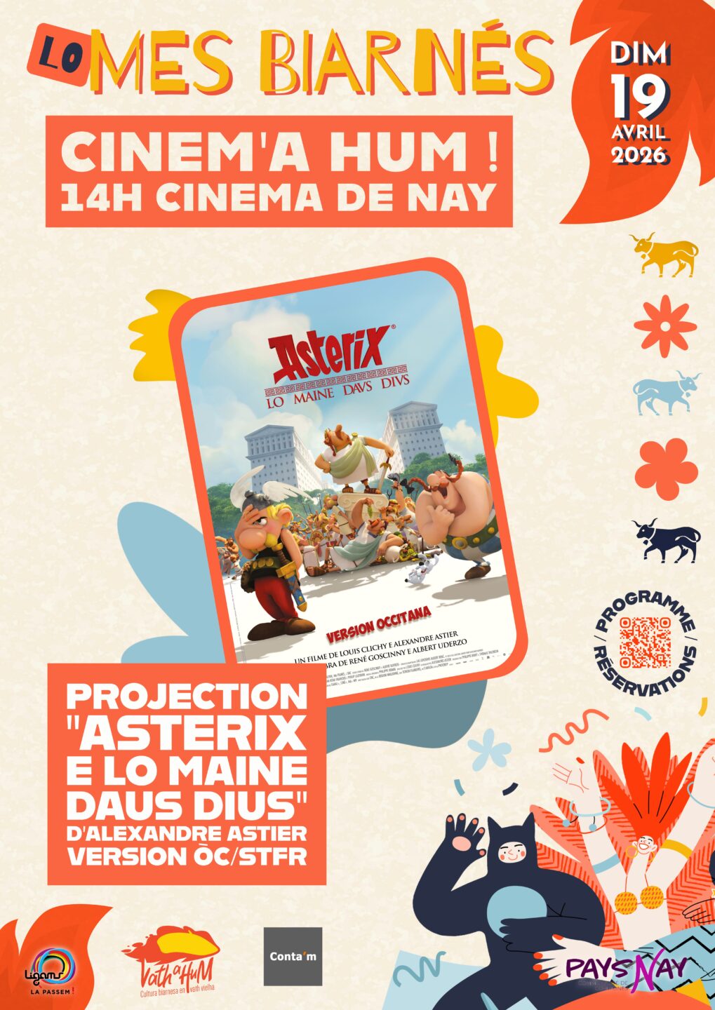CINEM'A HUM! Projection ASTERIX E LO MAINE DAUS DIUS + Atelier de Doublage 28 Place du Marcadieu Nay 2026-04-19