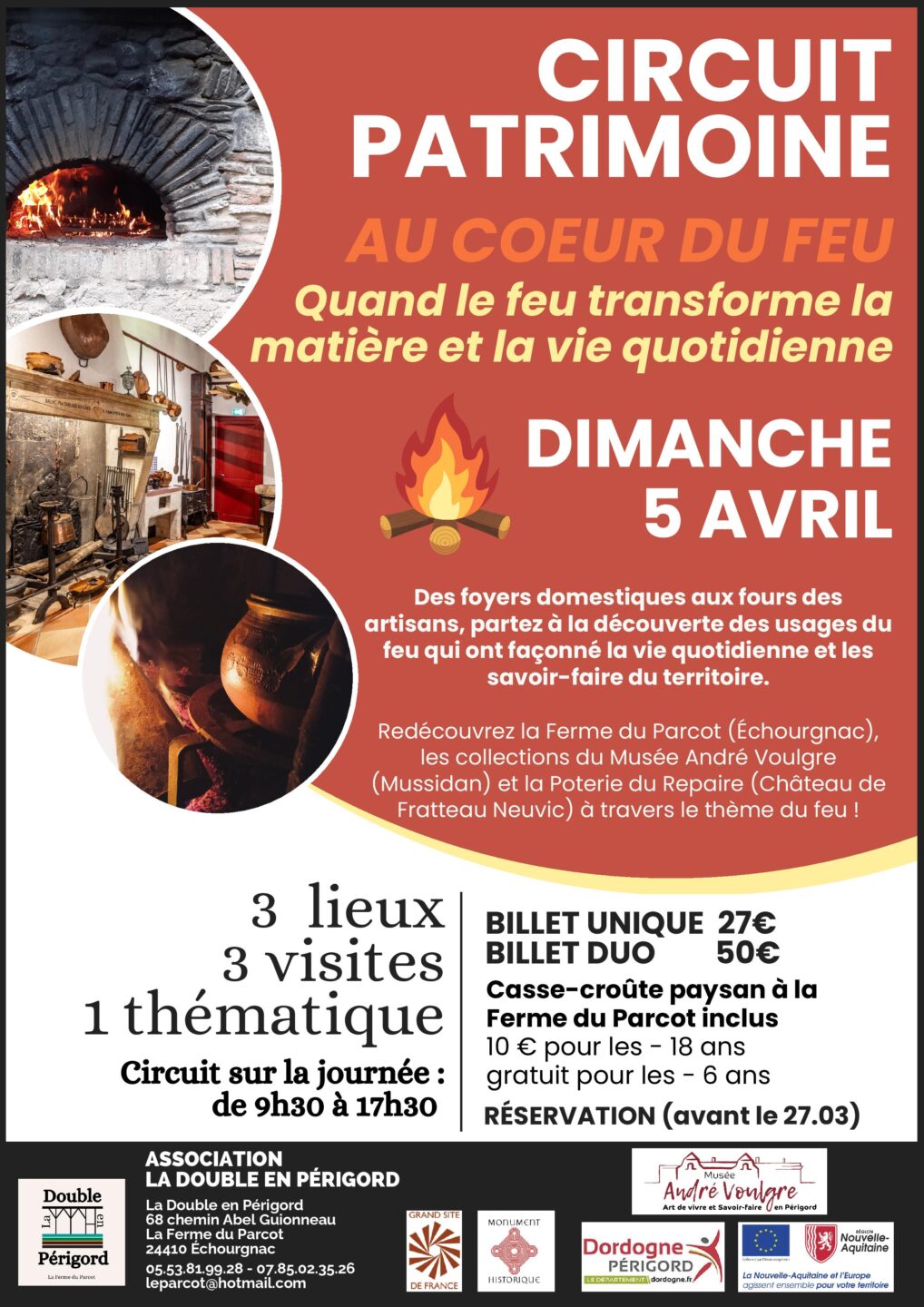 Circuit patrimoine Au coeur du feu Chemin Abel Guionneau Échourgnac 2026-04-05