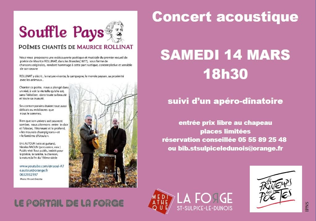 Concert accoustique Saint-Sulpice-le-Dunois 2026-03-14
