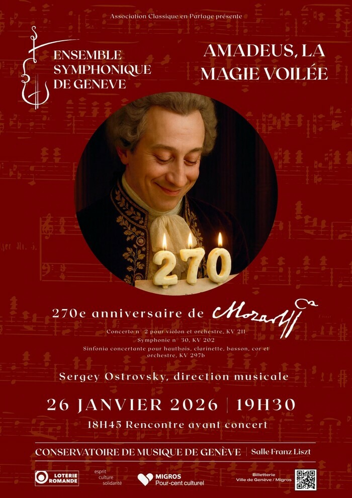 Concert Amadeus – La Magie Voilée, Conservatoire de Musique de Genève, Genève